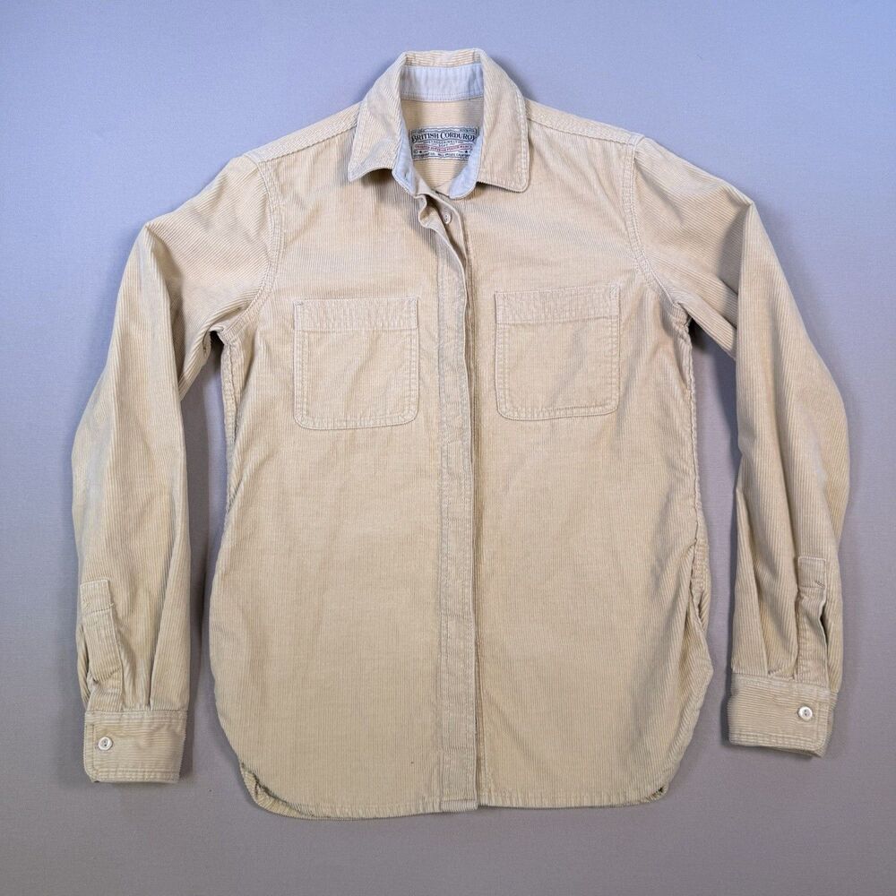 British Corduroy Brisbane Moss Ten Wale Tan Overshirt Jacket SZ Small Portugal